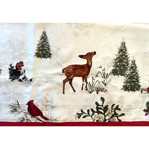 Christmas Tablecloth WOODLAND Better Homes&Gardens Heritage 102”x60” Deer Fox